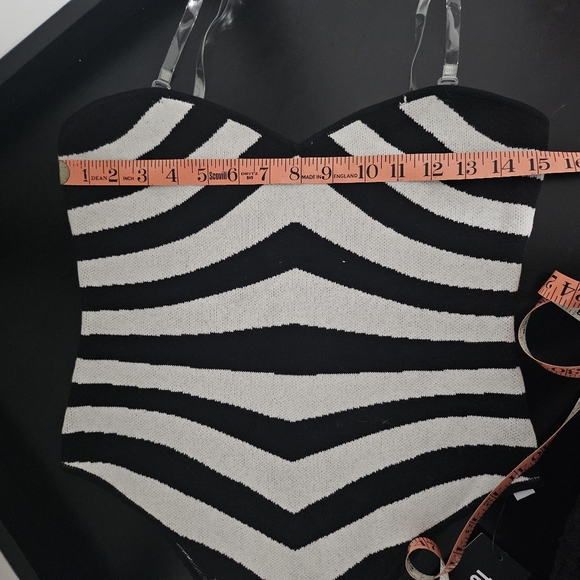 Forplay, OG Barbie Black and White Striped Swimsuit - Picture 8 of 10